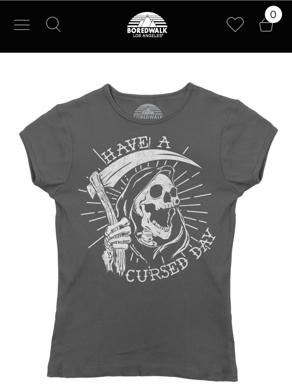 Boredwalk Have a Cursed Day' Graphic Tee - Gray